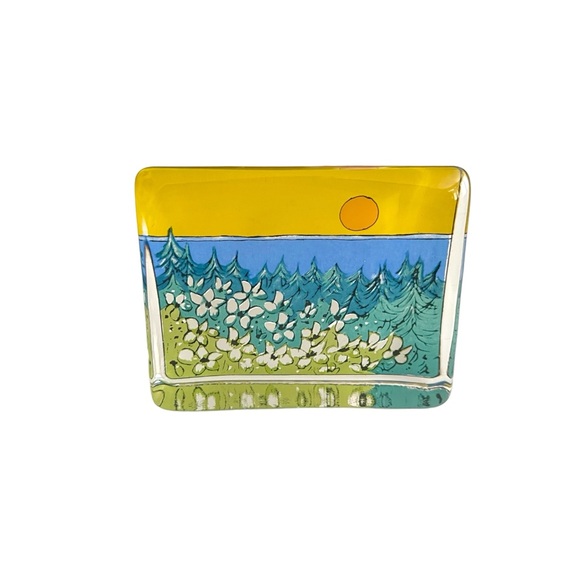 VTG Wildflowers Glass Art Signed Helja Liukko Sundstrom for Arabia Finland - Picture 5 of 9